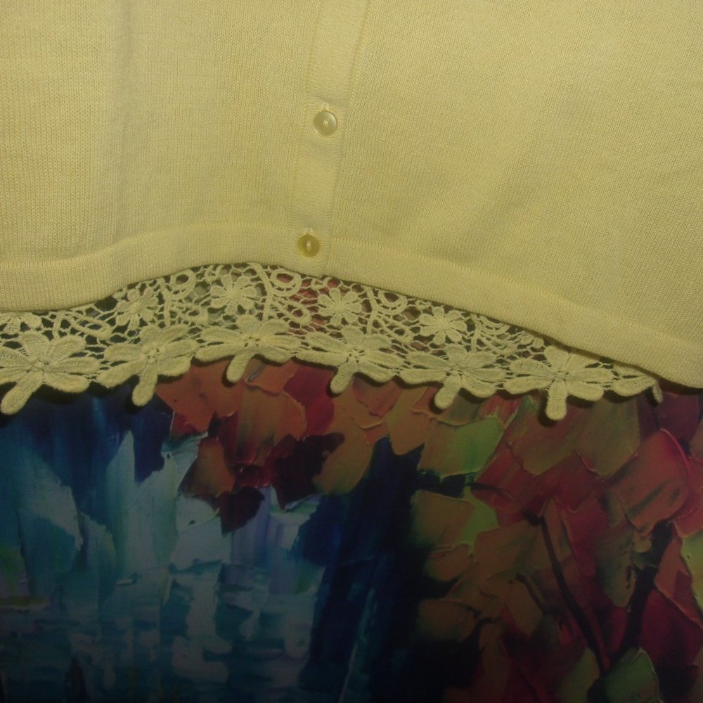 Yellow Two-In-One 100% Cotton Cardigan *** (SALE-$15) - Picture 3 of 5